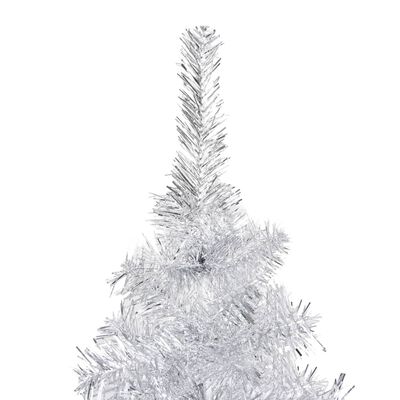 vidaXL Künstlicher Weihnachtsbaum Beleuchtung & Ständer Silber 210 cm