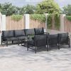 vidaXL Gartensofa-set mit Kissen 8 pcs Schwarz Stahl