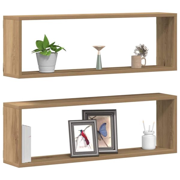vidaXL Wandregal 2 pcs Artisan-Eiche 80 x 15 x 26 cm Holzwerkstoff
