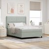 vidaXL Boxspringbett mit LED-Lichtleisten Hellgrau 140 x 190 cm Samt