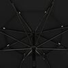 vidaXL Sonnenschirm mit Aluminium-Mast 3-lagig Schwarz 3,5 m