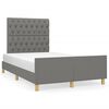 vidaXL Bettgestell ohne Matratze Dunkelgrau 120x190 cm Stoff