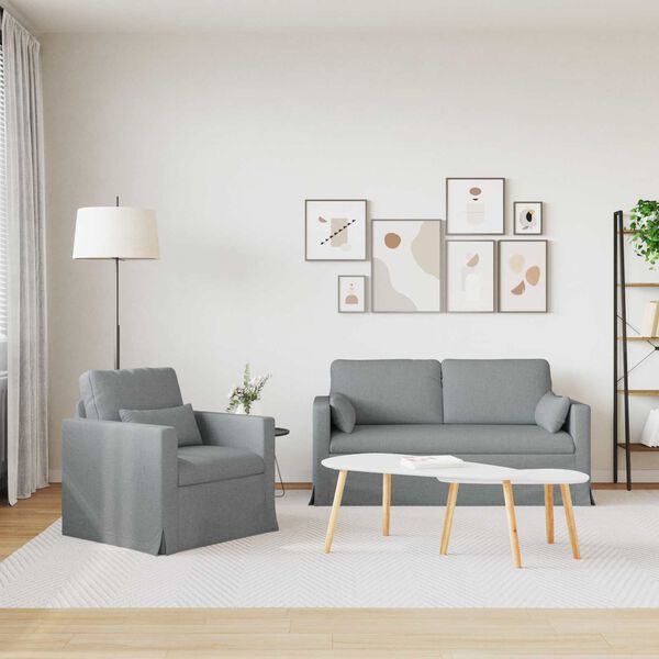 vidaXL Sofa 2 pcs Hellgrau