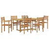 vidaXL Garten Essgruppe 7 pcs Braun Massivholz Teak