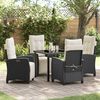 vidaXL Garten Essgruppe mit Kissen 5 pcs Schwarz Poly-Rattan