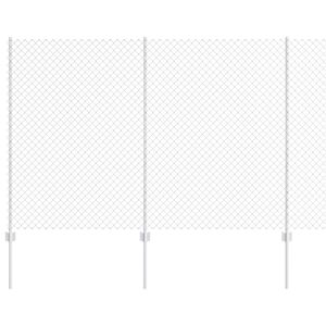 vidaXL Zaun mit Pfosten Silber