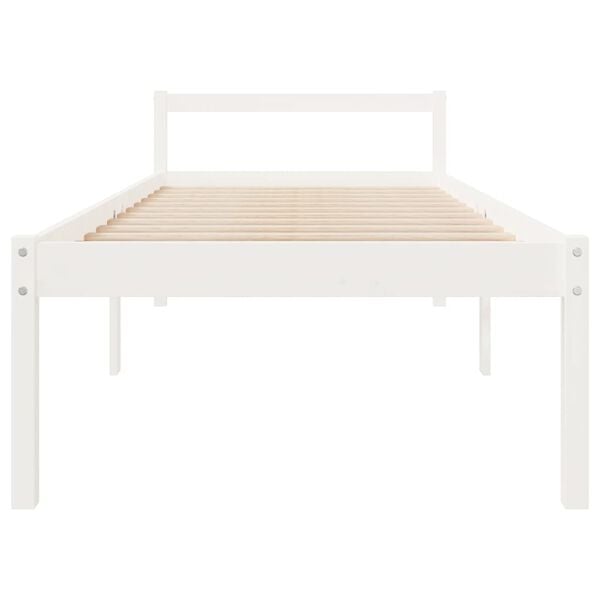 vidaXL Seniorenbett Wei&szlig; 75x190 cm Massivholz Kiefer