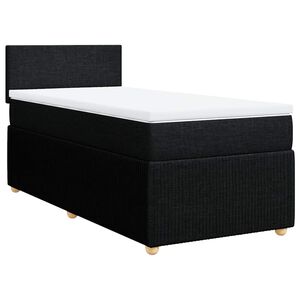 vidaXL Boxspringbett mit Matratze Schwarz 80x200 cm Stoff
