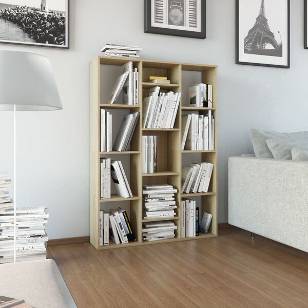 vidaXL Raumteiler/B&uuml;cherregal Sonoma-Eiche 100x24x140 cm Holzwerkstoff