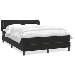 vidaXL Boxspringbett mit Matratze Schwarz 160x220 cm Samt