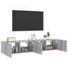 vidaXL TV-Wandschr&auml;nke mit LED-Leuchten 2 Stk. Grau Sonoma 80x35x31 cm