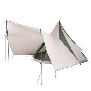 vidaXL Familien-Tipi-Zelt Tipi Gr&uuml;n und Beige 510 x 690 x 330 cm