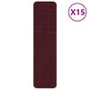 vidaXL Rutschfeste Treppenmatten 15 Stk. 75 x 20 cm Bordeaux PP
