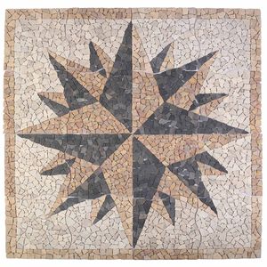 vidaXL Mosaikfliesen Windmuster Mehrfarbig 120 x 120 cm Marmor