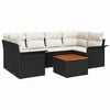 vidaXL Gartensofa-set mit Kissen 7 pcs Schwarz Poly-Rattan