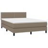 vidaXL Boxspringbett mit Matratze Taupe 140x200 cm Stoff