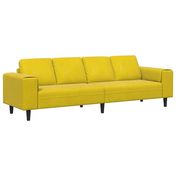 vidaXL Wohnzimmer Couch Gelb 250 x 77 x 76 cm