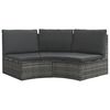 vidaXL 4-tlg. Garten-Lounge-Set mit Auflagen Poly Rattan Grau