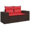 vidaXL 6-teiliges Gartensofa-Set mit Kissen, braun, Polyrattan