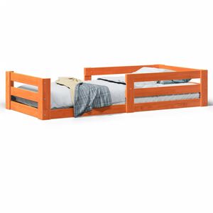 vidaXL Massivholzbett ohne Matratze Wachsbraun 80x200 cm Kiefernholz