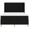 vidaXL Boxspringbett mit Matratze Schwarz 140 x 200 cm Stoff