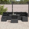 vidaXL Garten-Sofa-Set mit Kissen 8 pcs Schwarz Poly Rattan