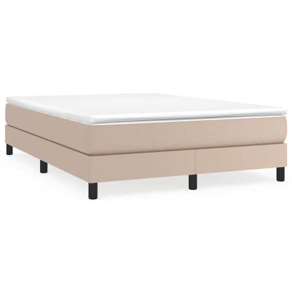 vidaXL Boxspringbettgestell Cappuccino-Braun 140x190 cm Kunstleder