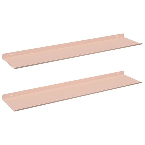 vidaXL Schwebendes Regal 2 pcs Rosa 80 x 18 x 2,5 cm Stahl