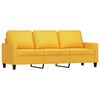vidaXL 3-tlg. Sofagarnitur mit Kissen Hellgelb Stoff