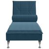 vidaXL Massage-Chaiselongue mit Nackenrolle Blau Samt