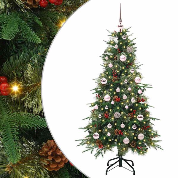 vidaXL K&uuml;nstlicher klappbarer Weihnachtsbaum Gr&uuml;n 150 cm PE und PVC