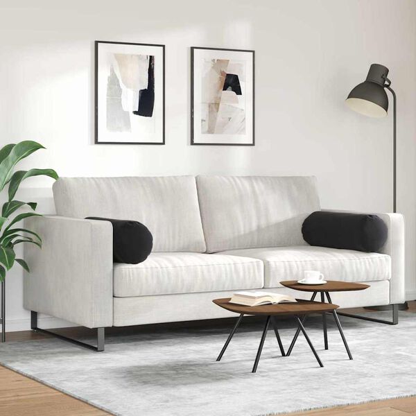 vidaXL Bolsterkissen 2 St&uuml;ck Schwarz &Oslash; 25 x 70 cm Cordstoff