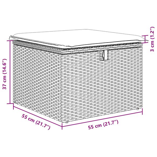vidaXL Gartensofa-set mit Kissen mit Speicher Schwarz Poly-Rattan