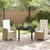 vidaXL Garten Essgruppe mit Kissen 3 pcs Beige Poly-Rattan