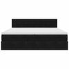 vidaXL Ottoman-Bett mit Matratze Schwarz 200x200 cm Samt