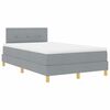 vidaXL LED Boxspringbett mit Kopfteil Hellgrau 120 x 200 cm Stoff