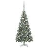 vidaXL K&uuml;nstlicher Weihnachtsbaum mit Beleuchtung Kugeln Zapfen 210 cm