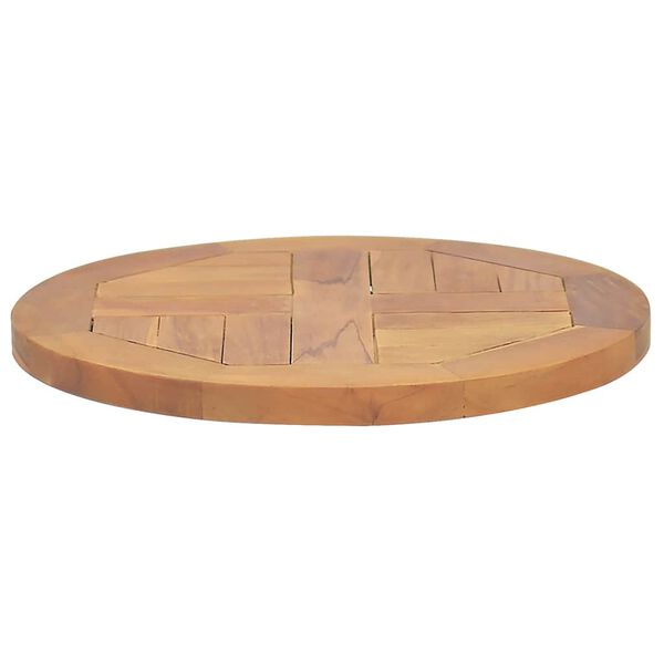 vidaXL Tischplatte Massivholz Teak Rund 2,5 cm 40 cm