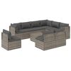 vidaXL 10-tlg. Garten-Lounge-Set mit Kissen Grau Poly Rattan