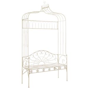 vidaXL Gartenbank 122 cm Eisen Antik Wei&szlig;