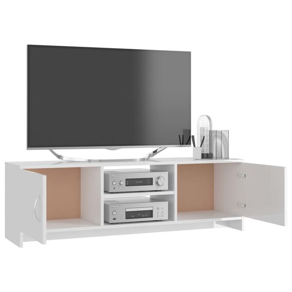 vidaXL TV-Schrank Hochglanz-Weiß 120x30x37,5 cm Holzwerkstoff