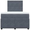 vidaXL Boxspringbett mit Matratze Dunkelgrau 120x200 cm Samt