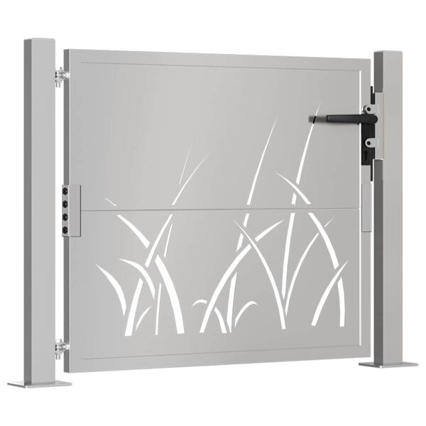 vidaXL Gartentor 105x105 cm Cortenstahl Gras-Design