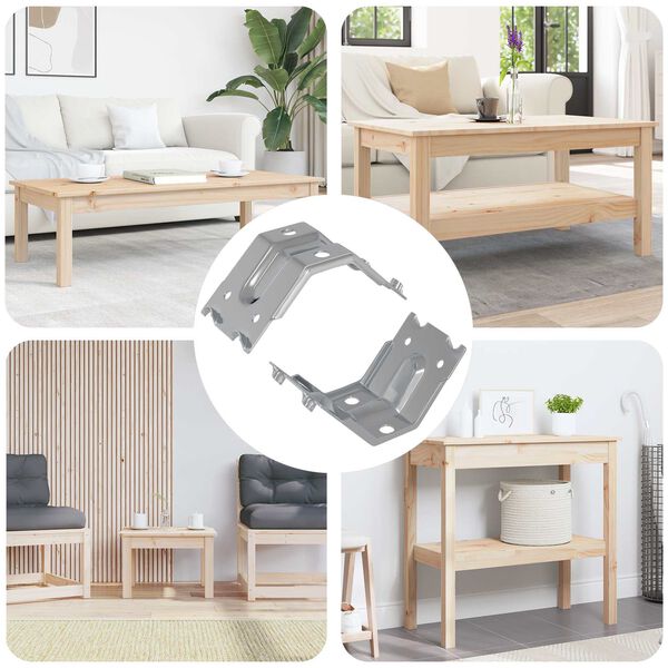 vidaXL Halterung 2 pcs Zink-beschichtet 106 x 55 x 1,5mm Stahl