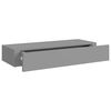 vidaXL Wandregale mit Schubladen 2 Stk. Grau 60x23,5x10 cm MDF
