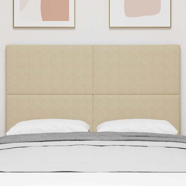 vidaXL LED Kopfteil mit LED-Lichtleisten Grau-Gr&uuml;n 144 cm Cordstoff