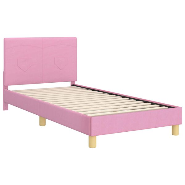 vidaXL Kinderbettgestell mit Kopfteil Rosa 80 x 200 cm Stoff