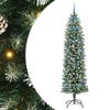 vidaXL K&uuml;nstlicher schlanker Weihnachtsbaum Gr&uuml;n und Wei&szlig; 210 cm
