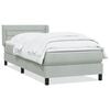 vidaXL Boxspringbett mit Matratze Hellgrau 80x210 cm Samt