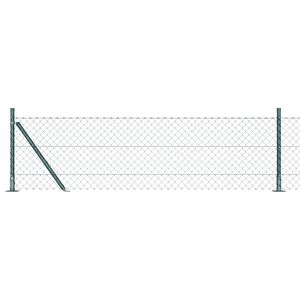vidaXL Maschendrahtzaun mit Betonsockel 10 x 0,4 m Gr&uuml;n Netz